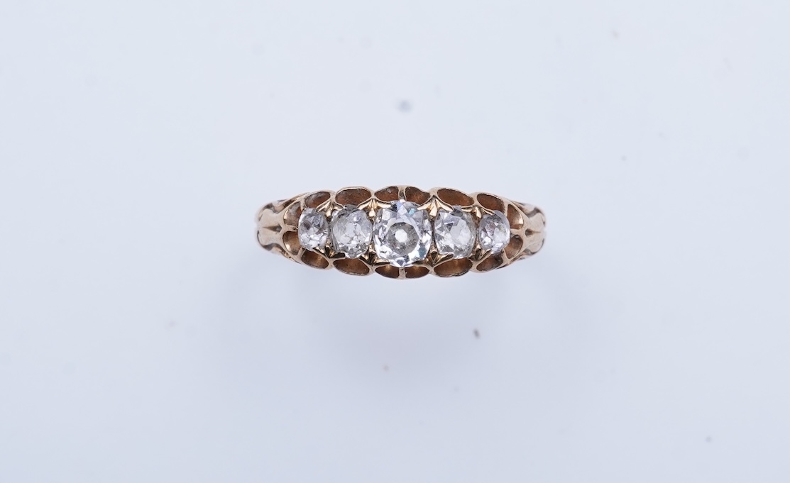 A five-stone diamond ring, late 19th century